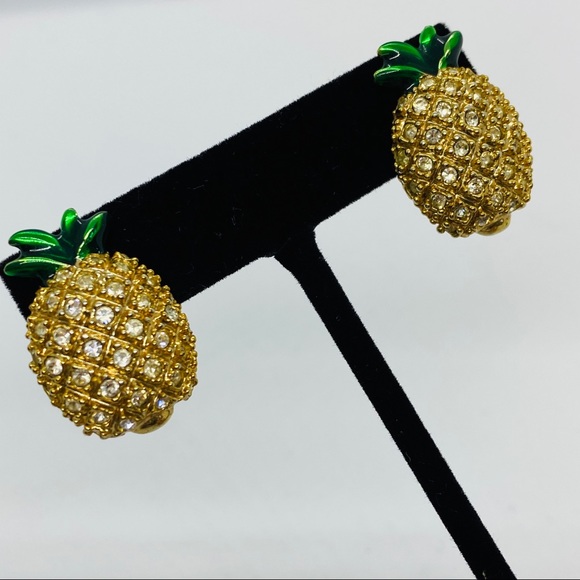 VINTAGE Pineapple Earrings - Picture 2 of 8